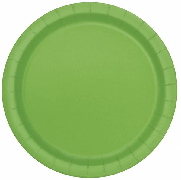 Imagens de Platos Verde Lima cartón 23cm (8 uds.)