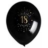 Imagens de Globos 18 Años Negro/Dorado (8 uds.)