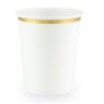 Imagen de Vasos Blanco Borde Dorado cartón (6 unidades)