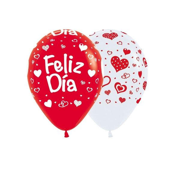 Globos Feliz Día Rojo Corazones (10)✔️ por sólo 3,51 €. Envío en 24h.  Tienda Online. . ✓. Artículos de decoración  para Fiestas.