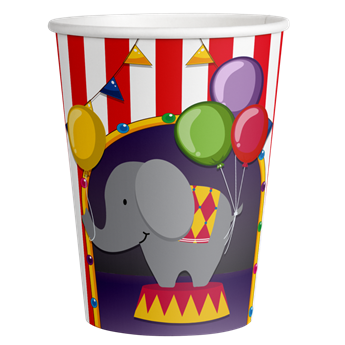 Imagen de Vasos Circo Elefante cartón (8 unidades)