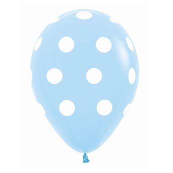 Picture of Globos Azul Pastel Lunares Blancos (12)