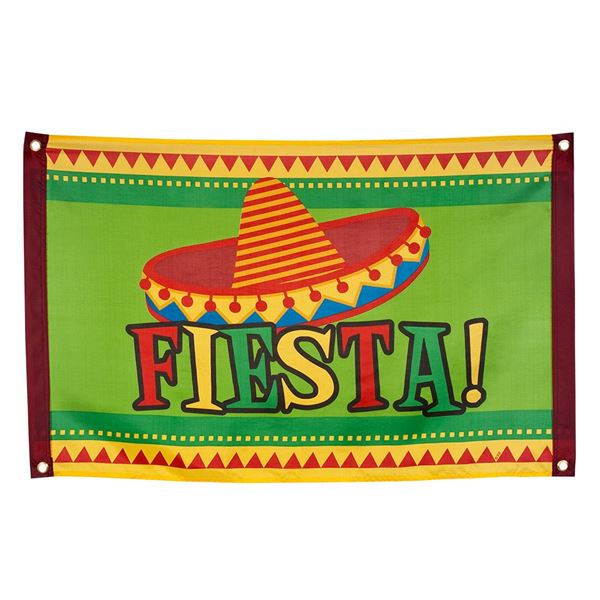 Imagen de Bandera Fiesta Mexicana Tela (60cm x 90cm)