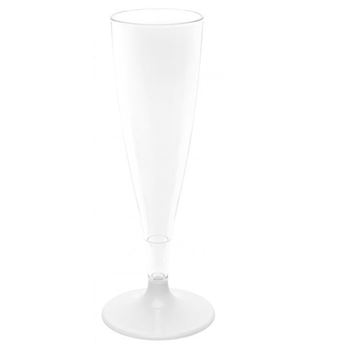 Imagens de Copas de Champán Blancas Plástico Reutilizables (6 unidades)