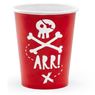 Picture of Vasos Piratas Rojos cartón (6 unidades)