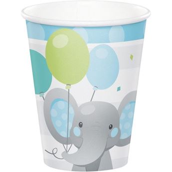 Imagens de Vasos Elefante Dulce Azul cartón 266ml (8 unidades)