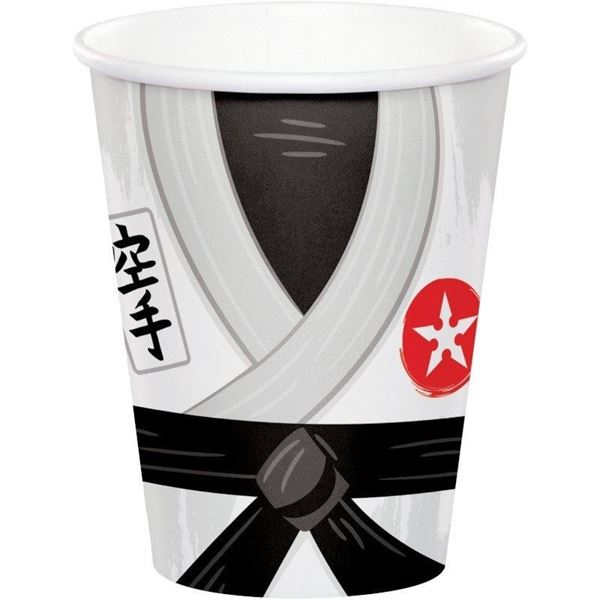 Imagens de Vasos Karate Cumpleaños cartón (8 uds.)