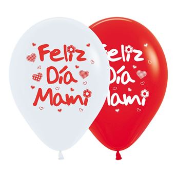 Imagen de Globos Feliz Día Mami Látex (12 unidades)