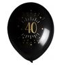 Imagens de Globos 40 Años Negro/Dorado Látex (8 unidades)