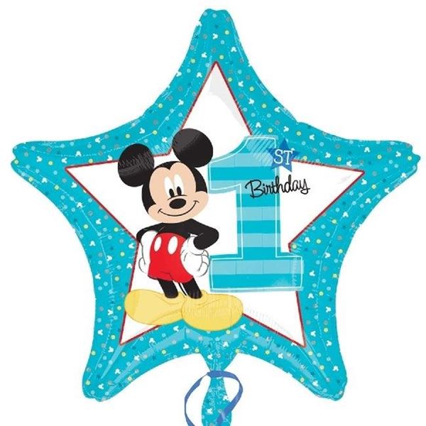 Imagen de Globo Mickey Mouse Primer Añito Azul Foil (43cm)