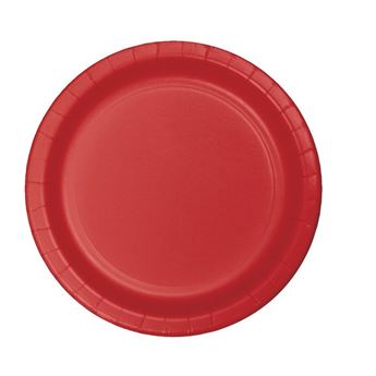 Imagen de Platos Rojos cartón 18cm (8 unidades)