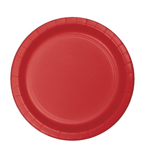 Picture of Platos Rojos cartón 18cm (8 unidades)