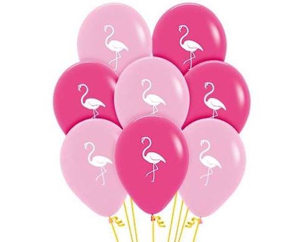 Imagen de Globos Flamenco Rosa Látex (12 unidades)