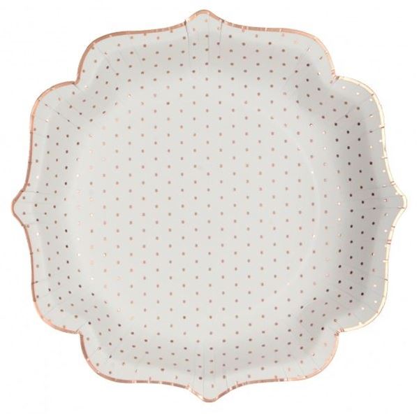 Imagen de Platos Blancos Puntos Elegantes 21cm (10)