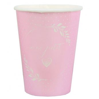 Imagen de Vasos Comunión y Bautizo Rosa cartón (10 unidades)