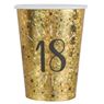 Imagens de Vasos 18 Cumpleaños Negro/Dorado cartón (10 uds)