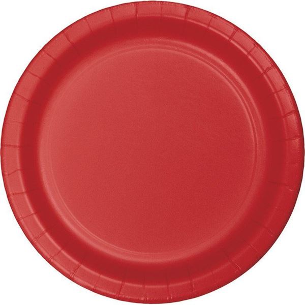 Imagen de Platos Rojos cartón 23cm (8 unidades)