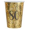 Imagens de Vasos 80 Cumpleaños Negro/Dorado cartón (10 unidades)