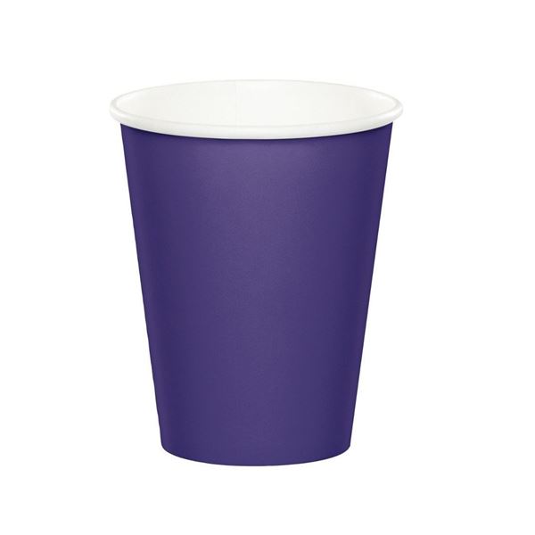 Imagen de Vasos Morado cartón 266ml (8 unidades)