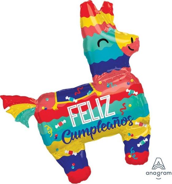 Imagen de Globo Feliz Cumpleaños Forma Piñata (83cm)