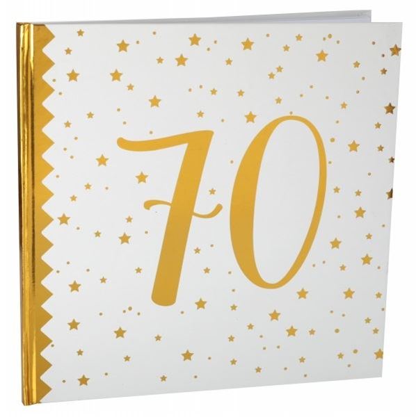 Libro de Firmas 70 Cumpleaños (24cm)✔️ por sólo 6,12 €. Envío en 24h.  Tienda Online. . ✓. Artículos de decoración  para Fiestas.