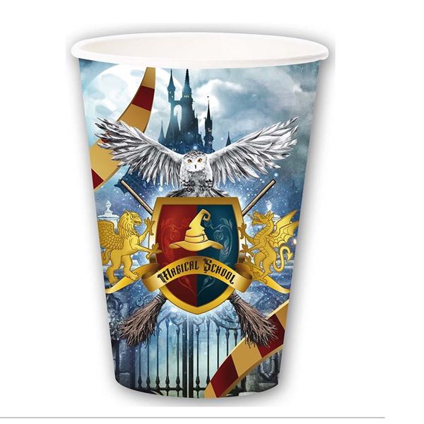 Imagen de Vasos Escuela de Magia cartón 355ml (6 unidades)