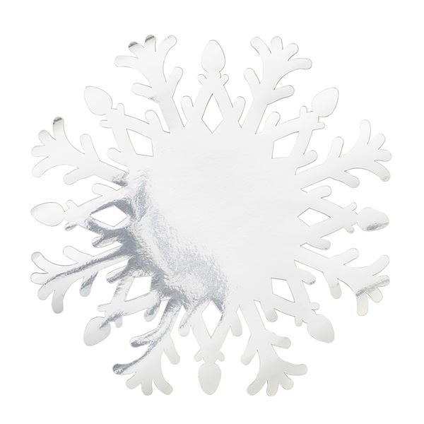 Imagen de Bajoplatos Copo de Nieve Plateado 35cm (4 uds.)