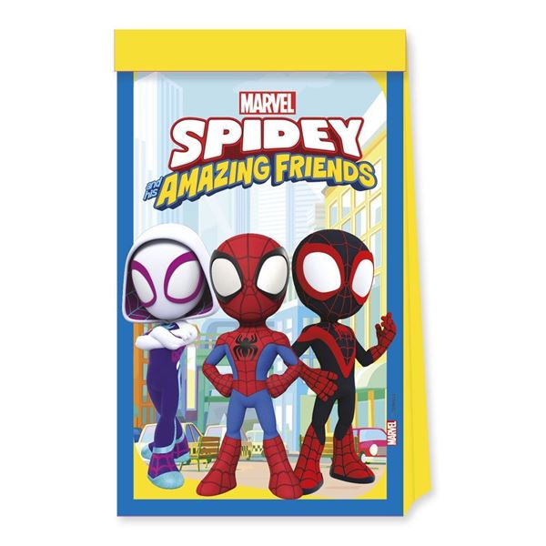 Imagen de Bolsas Chuches Spidey y Amigos papel (4 unidades)