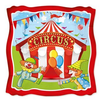 Imagen de Platos Circo Party infantil cartón 24cm (8 unidades)