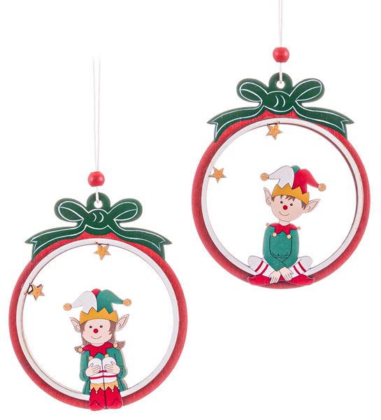Imagens de Colgante Madera Navidad Elfos Colores (2 uds.)