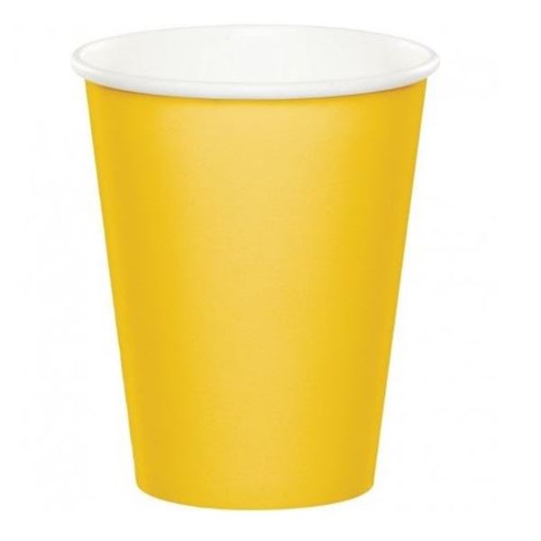 Picture of Vasos Amarillos cartón 250ml (8 unidades)