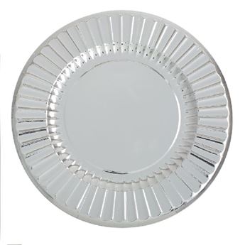 Imagens de Platos Plateados Elegantes cartón 33cm (6 unidades)