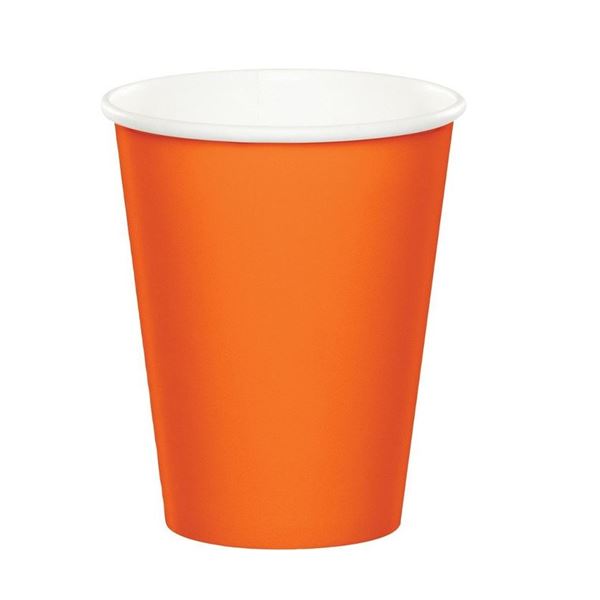 Imagen de Vasos Naranja cartón (8 unidades)