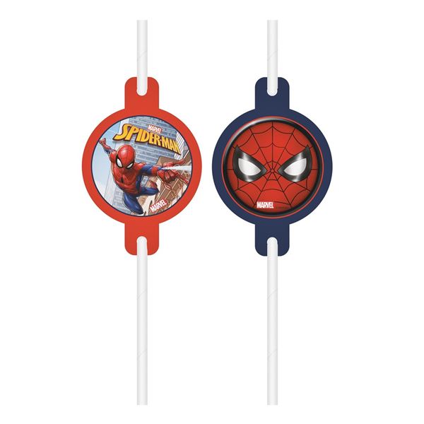 Picture of Pajitas de Spiderman Marvel papel (4 unidades)