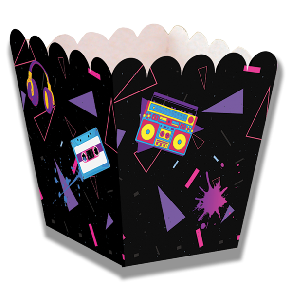 Imagen de Mini Cajas de Palomitas "I Love 80's" - 6cm