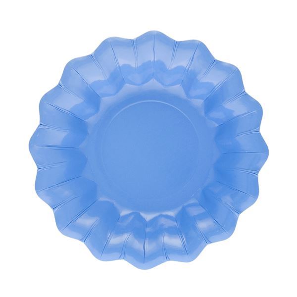 Picture of Platos Hondos Azul Índigo Ondas cartón 24cm (8 uds.)