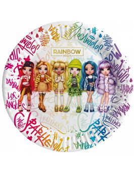 Imagen de Platos de Rainbow High cartón 18cm (8 unidades)