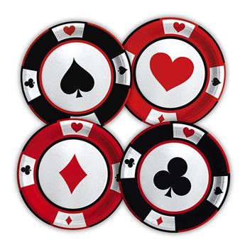 Imagen de Platos Casino Mix cartón 18cm (8 unidades)