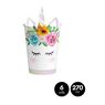 Imagen de Vasos Unicornio Iridiscente cartón 270ml (6 unidades)