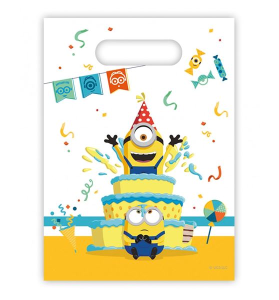 Imagen de Bolsas Chuches Minions Fiesta plástico (6 unidades)