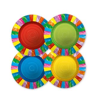 Imagens de Platos Fiesta Multicolor cartón 25cm (8 unidades)