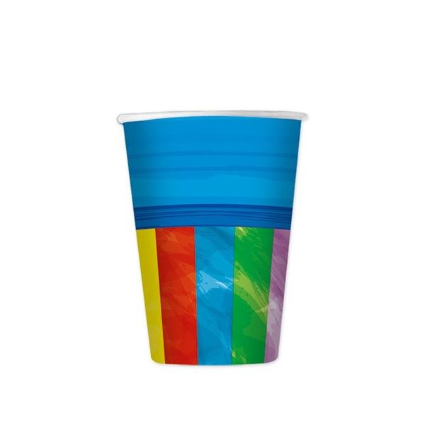 Imagen de Vasos Fiesta Multicolor cartón 200ml (8 unidades)