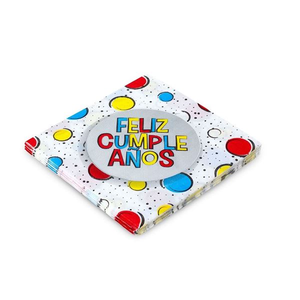 Servilletas Feliz Cumpleaños Colores papel (12)✔️ por sólo 1,53 €. Envío en  24h. Tienda Online. . ✓. Artículos de  decoración para Fiestas.