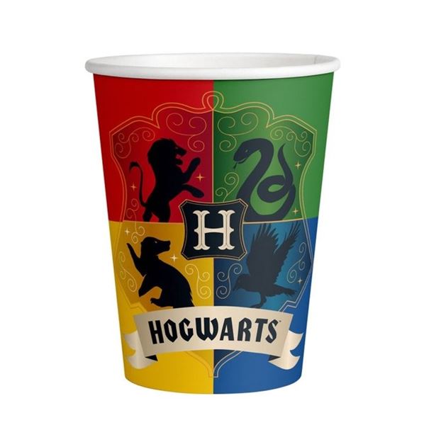 Imagen de Vasos de Harry Potter Casas Hogwarts cartón (8 unidades)