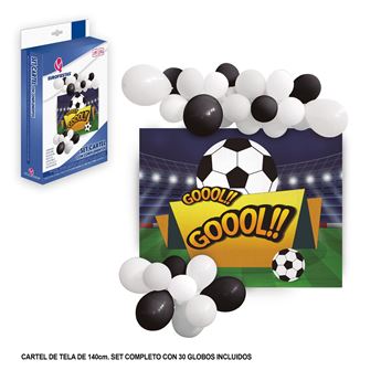Imagens de Pancarta grande con Globos Fútbol (140cm)