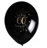 Imagen de Globos 60 Años Negro/Dorado Látex (8 unidades)