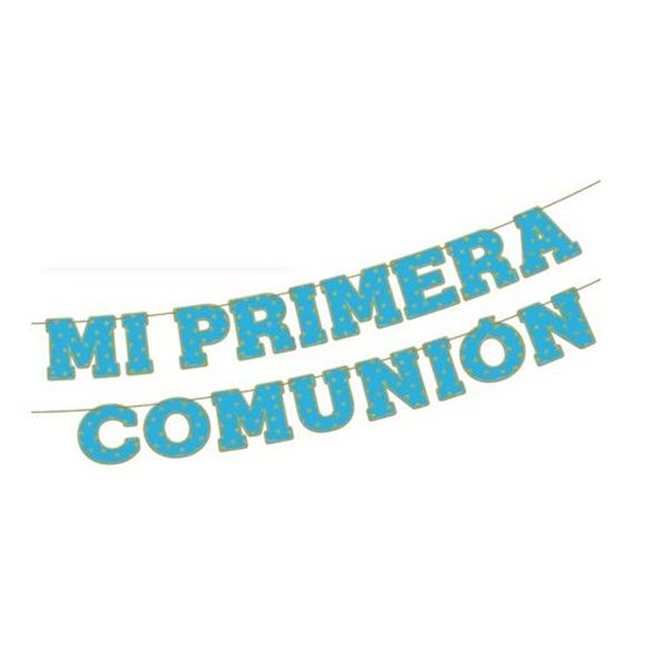 Guirnalda Letras Mi Primera Comunión Azul Purpurina (3m)✔️ por sólo 4,05 €.  Envío en 24h. Tienda Online. . ✓. Artículos  de decoración para Fiestas.