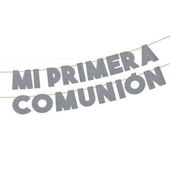 Imagen de Guirnalda Letras Mi Primera Comunión Plata Purpurina (3m)