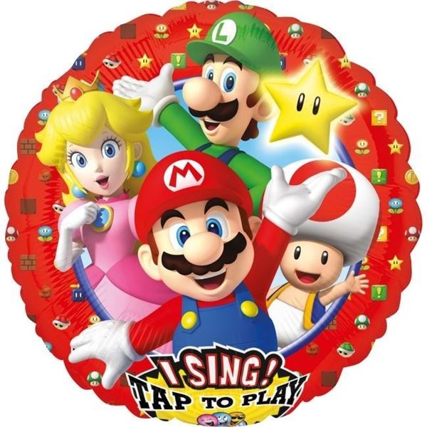 Globo de Super Mario Bros con Música (71cm)✔️ por sólo 18,50 €. Envío en  24h. Tienda . ✓. Artículos de  decoración para Fiestas.