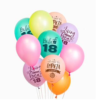 Imagens de Bouquet Globos Felices 18 Años Látex (10 unidades)